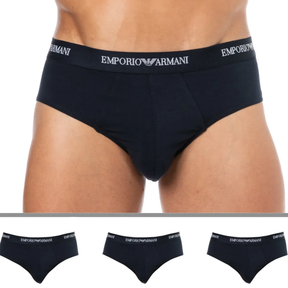 Lot de 3 Slips Core Logoband Coton Bleu Marine