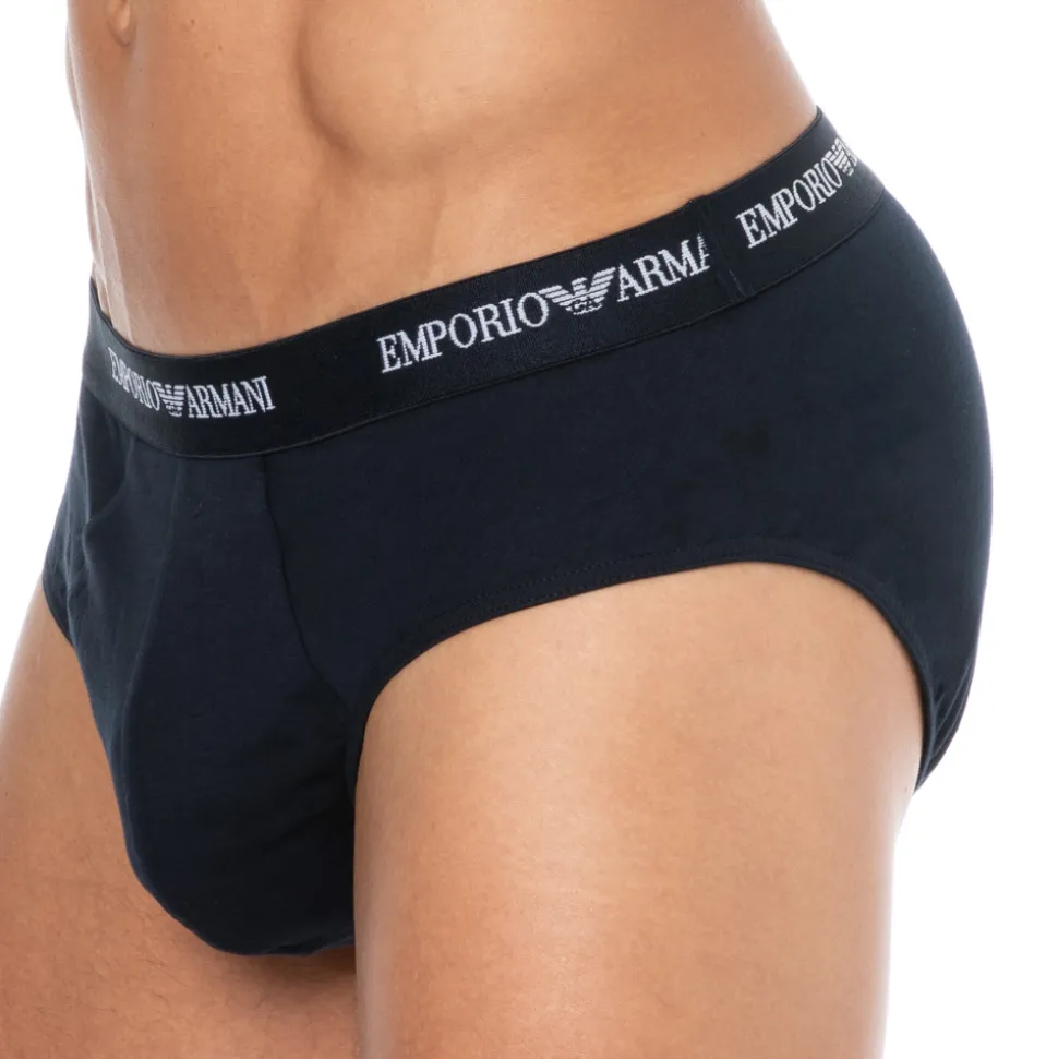Lot de 3 Slips Core Logoband Coton Bleu Marine