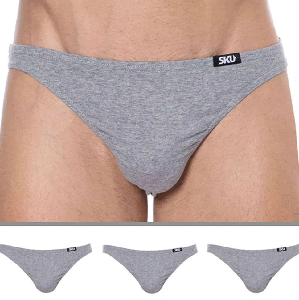 Lot de 3 Slips Mini Coton Gris