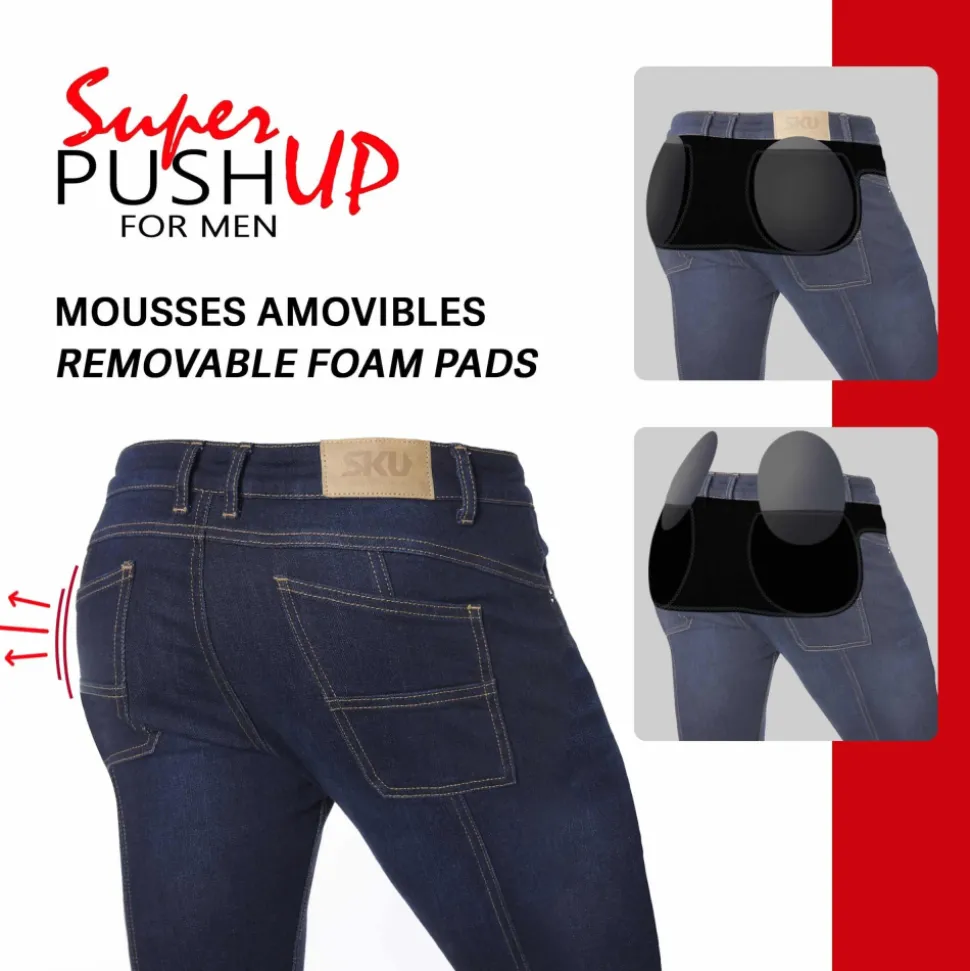 Mini Short Jeans Original Super Push-Up Bleu Marine