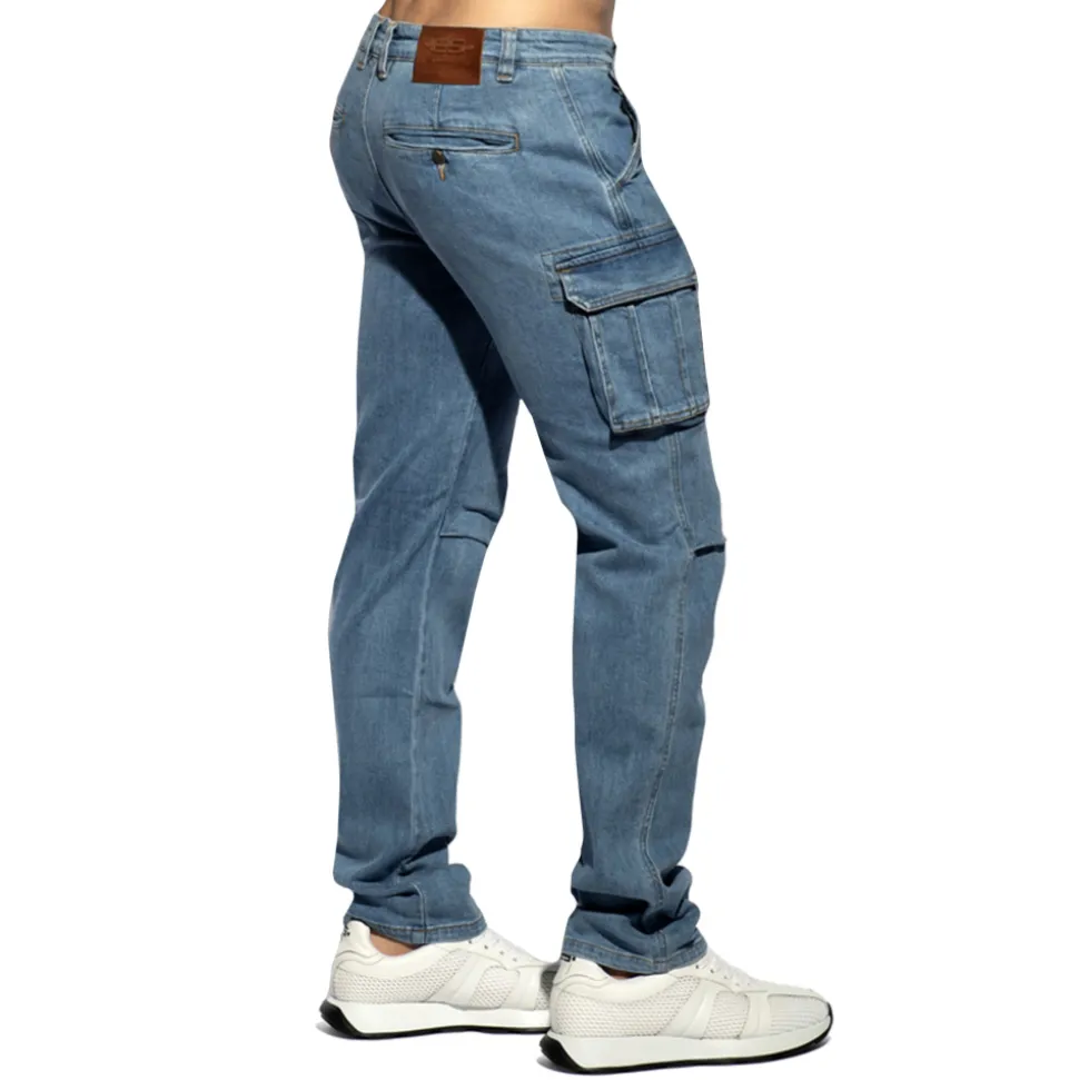 Pantalon Cargo Jeans Bleu Indigo