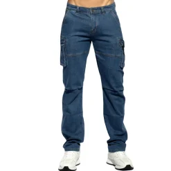 Pantalon Cargo Jeans Bleu Marine