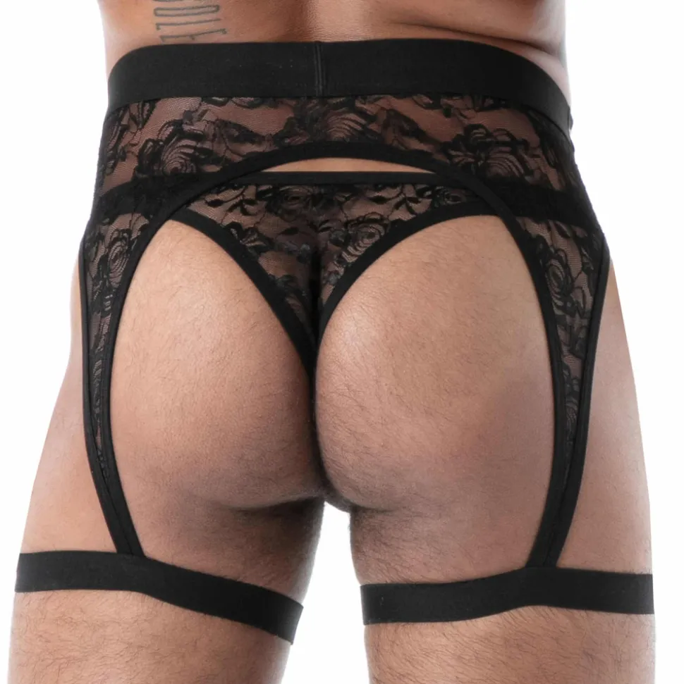 Porte-Jarretelles en Dentelle Fluide Noir