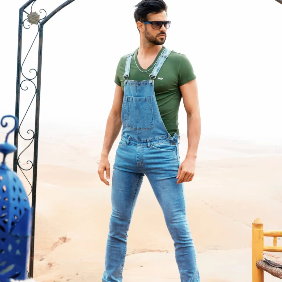 Salopette Longue Jeans Bleu Indigo