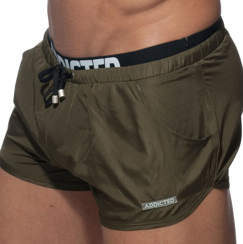 Short De Bain Double Waistband Kaki