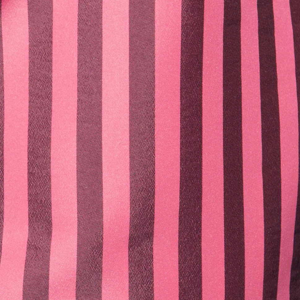 Short de Bain Long Rayé Rose Fluo