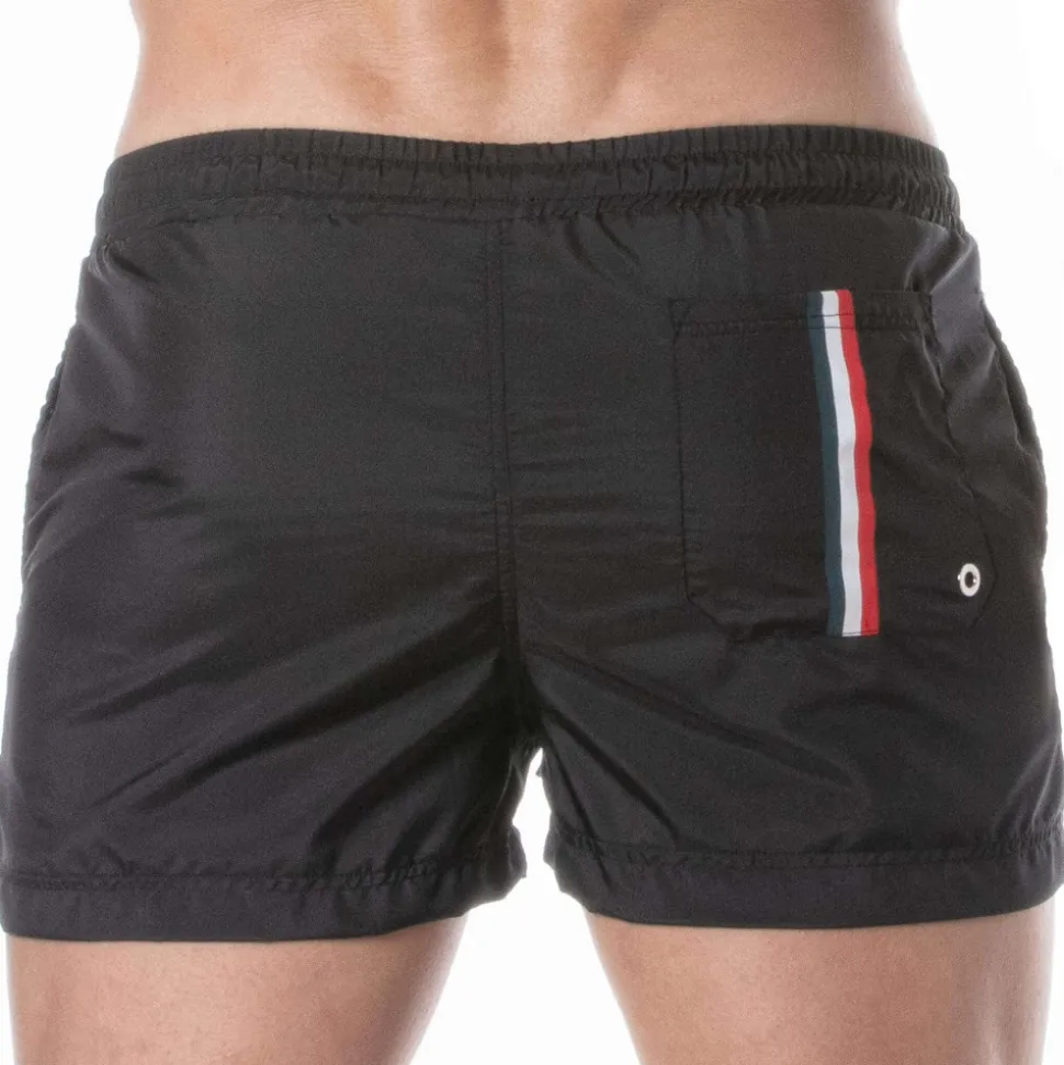 Short de Bain Mi-Cuisse Noir