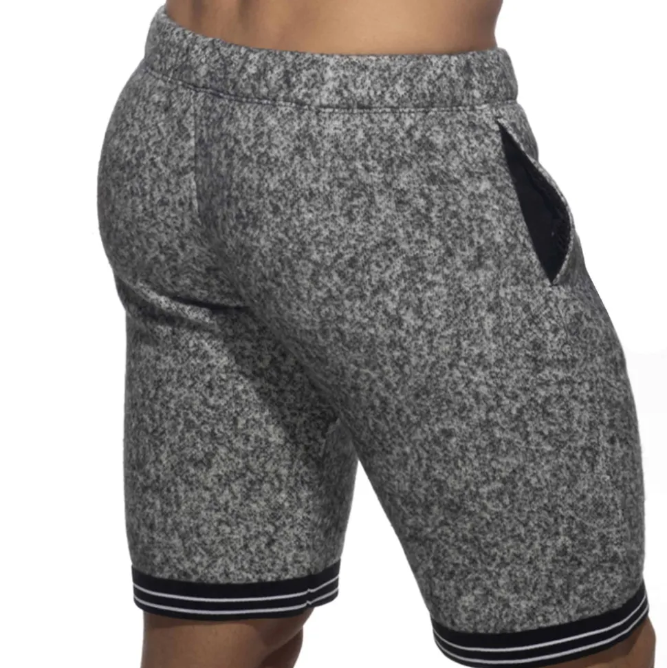 Short Long Polaire Noir Tacheté