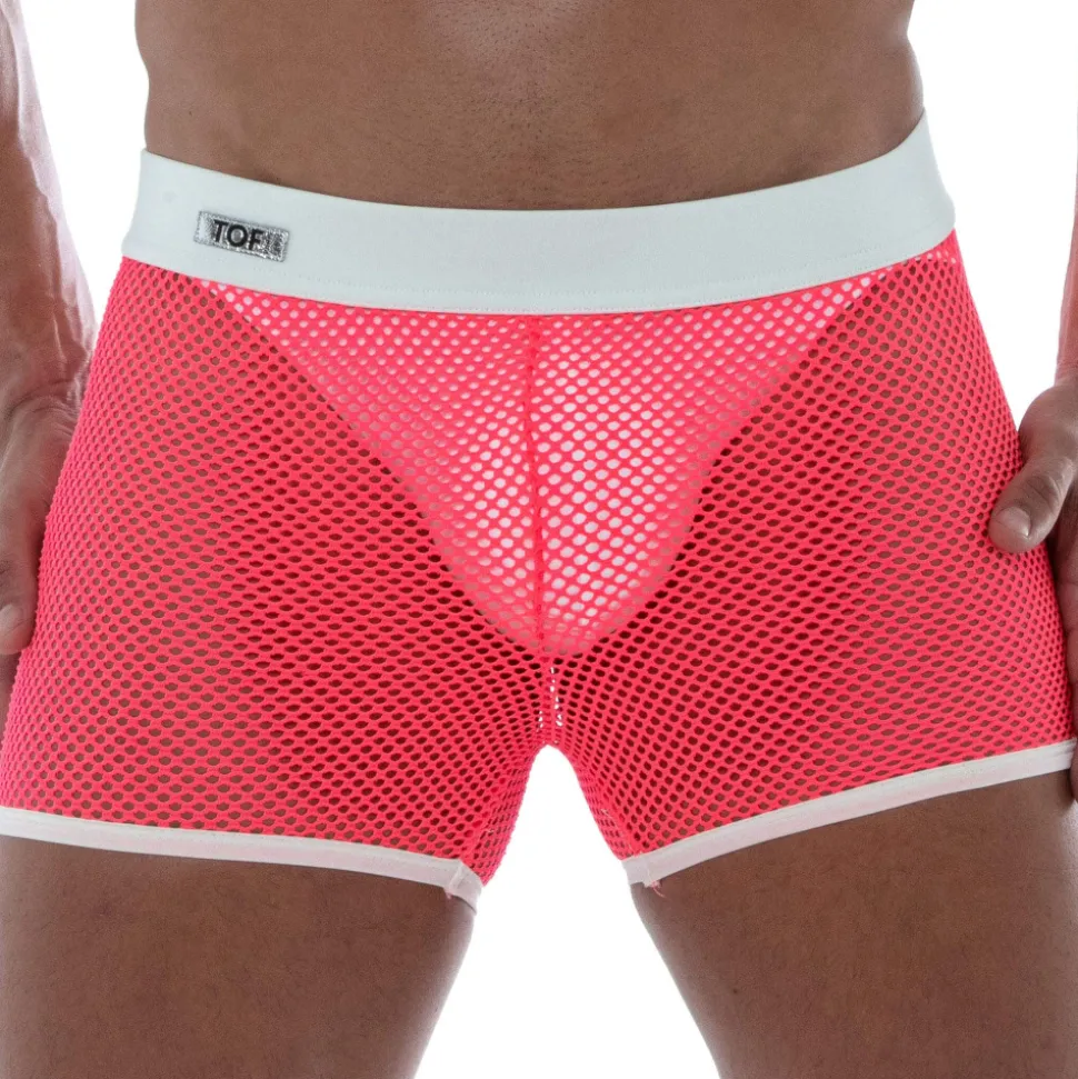 Short Neon Mesh Rose Fluo