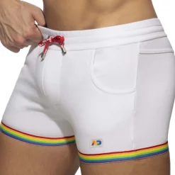 Short Rainbow Tape Coton Blanc