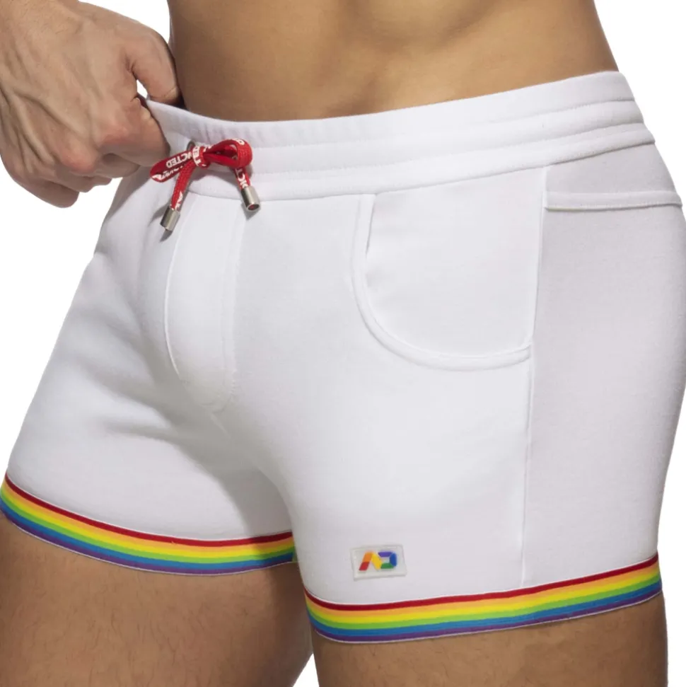 Short Rainbow Tape Coton Blanc