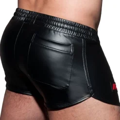Short Rocky Double Stripe Noir - Rouge