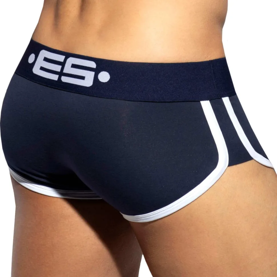 Shorty Double Side Coton Marine - Blanc