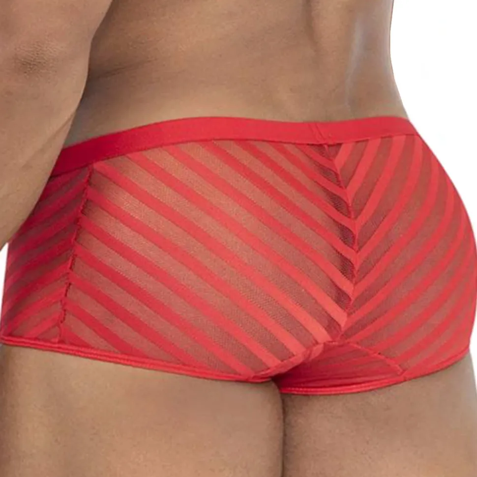 Shorty Résille Rayé Rouge
