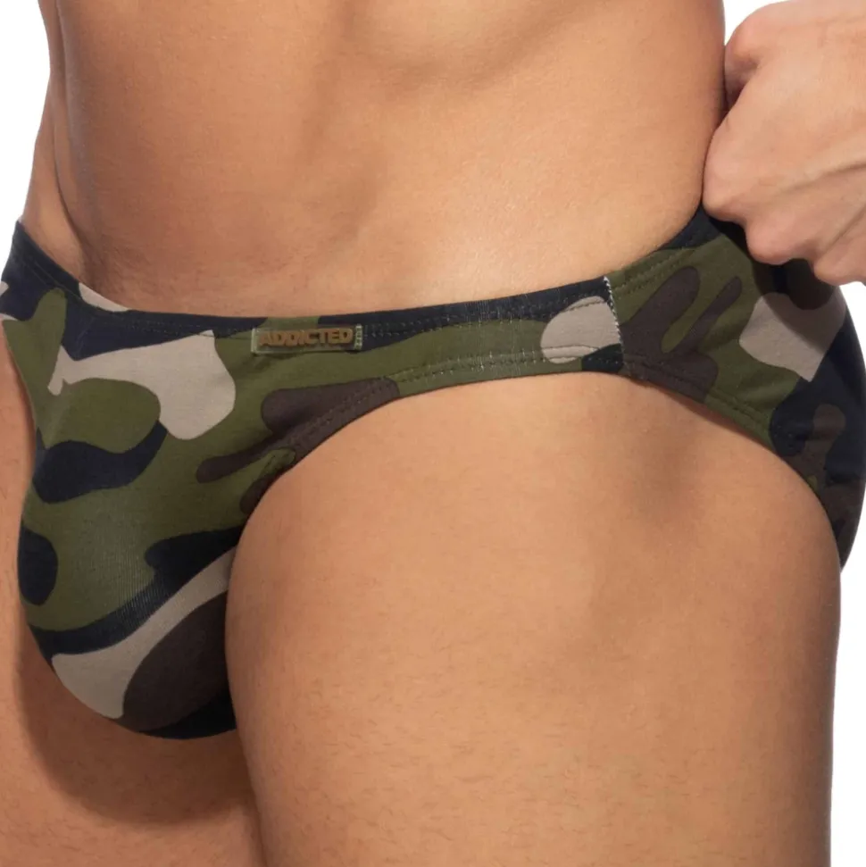 Slip Bikini Camo Coton Kaki