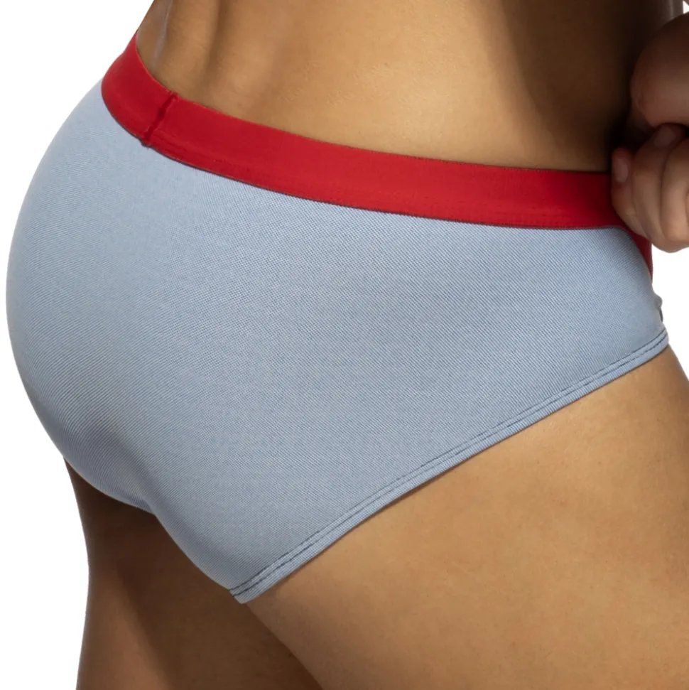 Slip Bikini Jeans Piqué Bleu