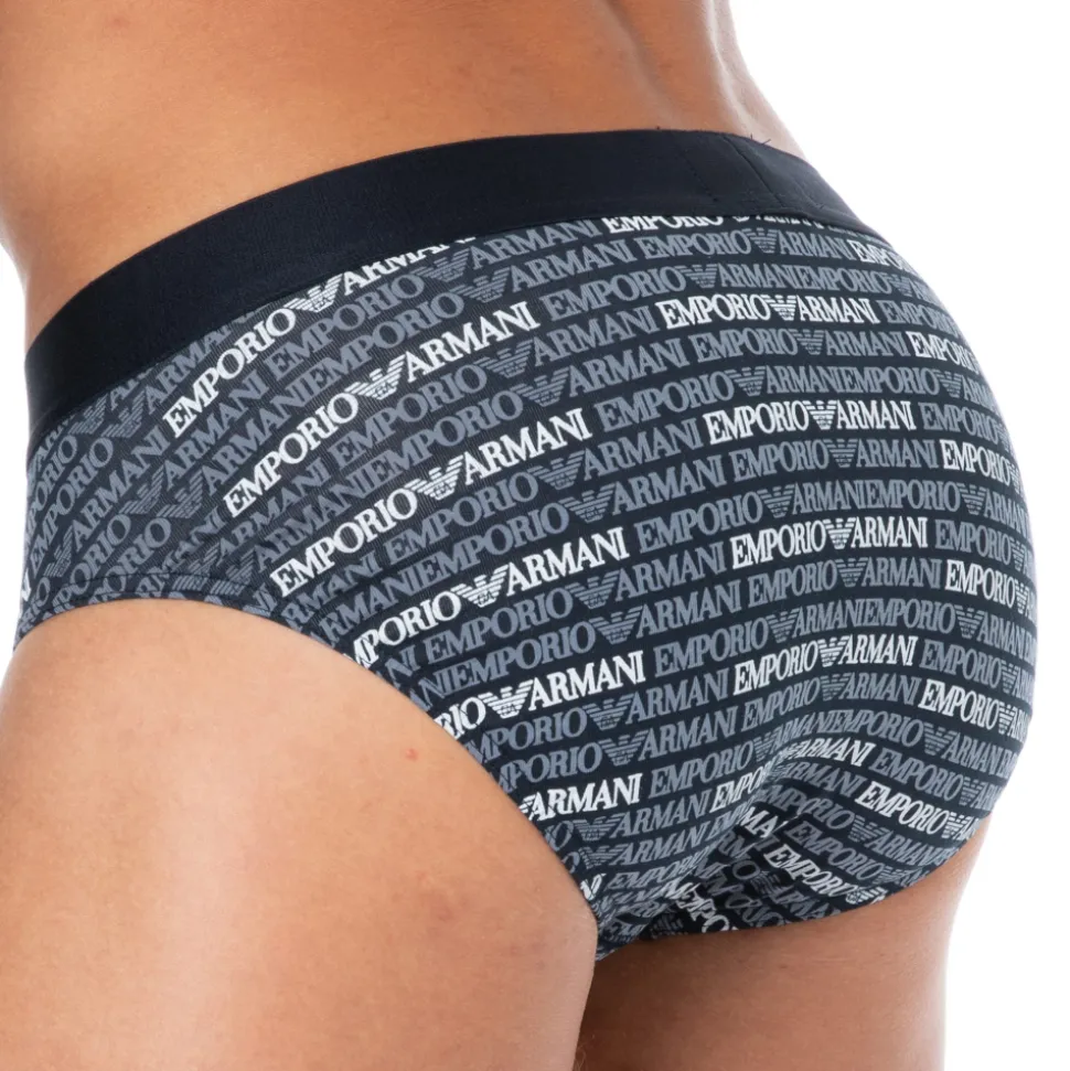 Slip Classic Pattern Mix Coton Marine - Logo