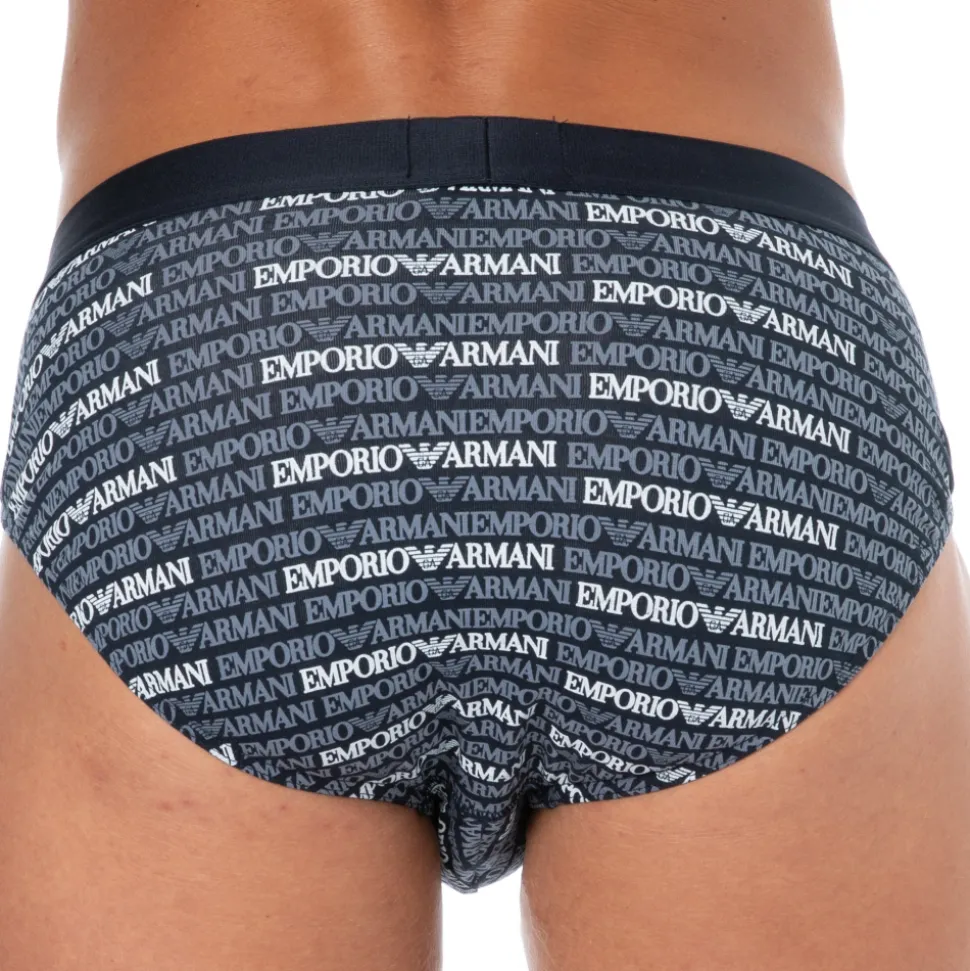 Slip Classic Pattern Mix Coton Marine - Logo