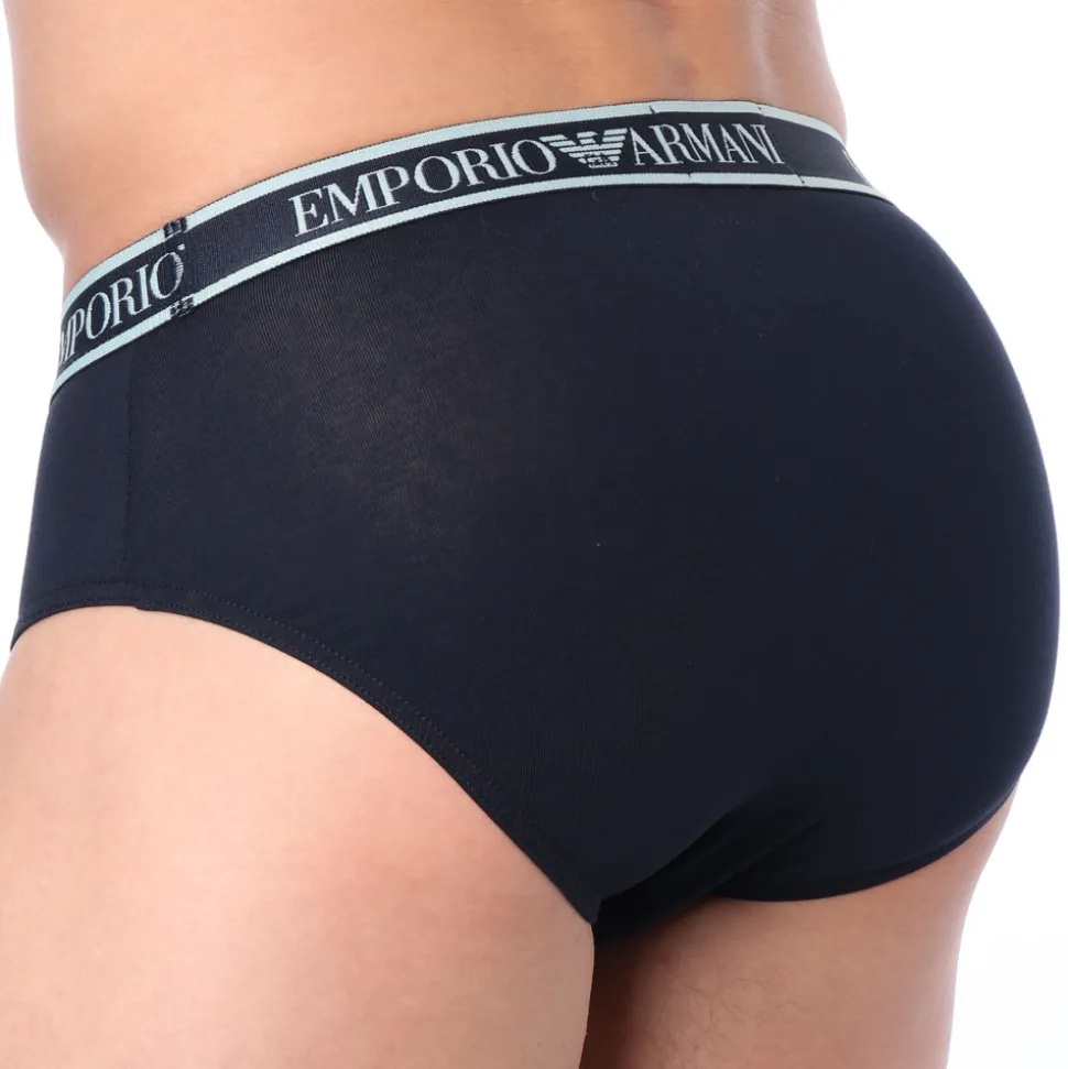 Slip Core Logoband Coton Marine - Bleu Ciel