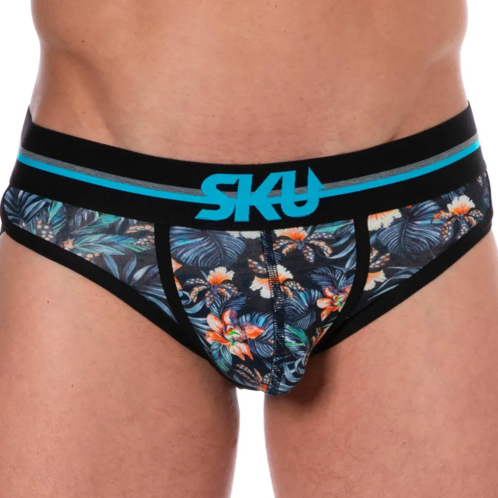 Slip Coton Floral Bleu Marine