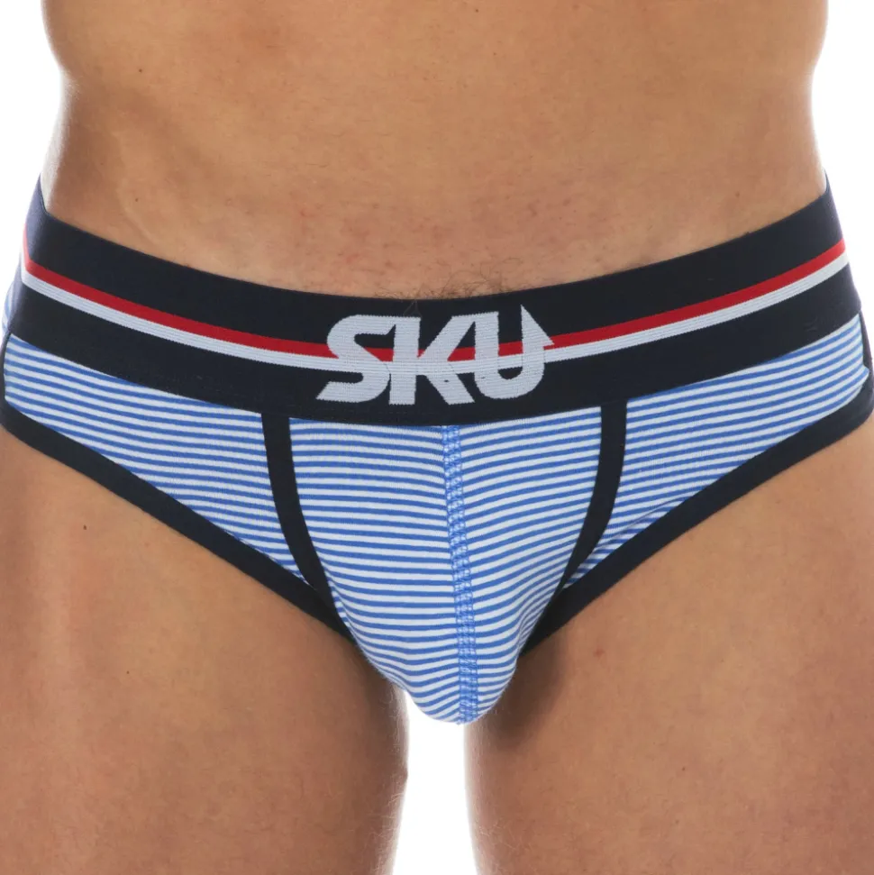 Slip Coton Rayure Bleu - Blanc