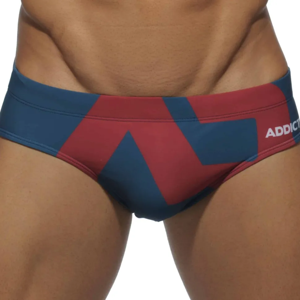 Slip de Bain AD Logo Bleu Marine - Rouge