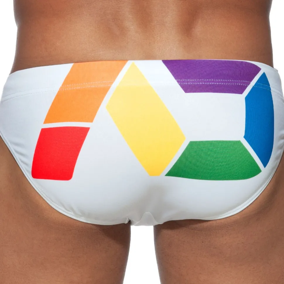 Slip de Bain AD Rainbow Blanc