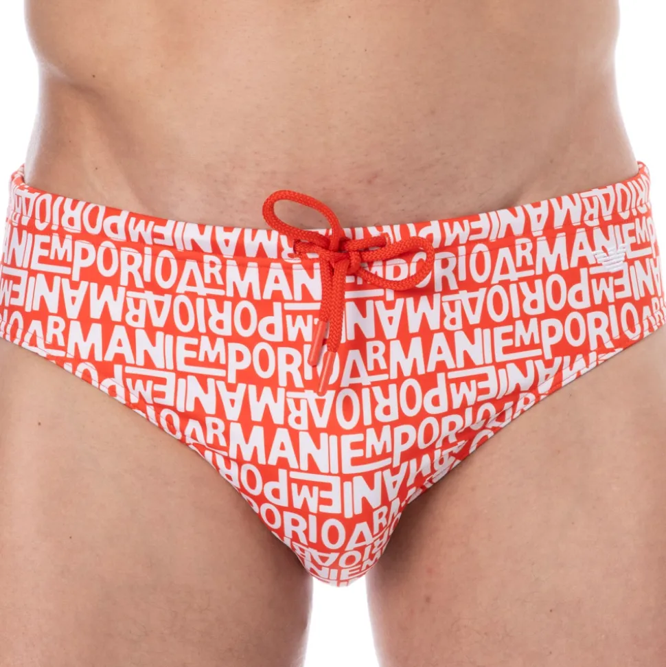 Slip de Bain All Over Logo Rouge
