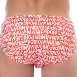 Slip de Bain All Over Logo Rouge