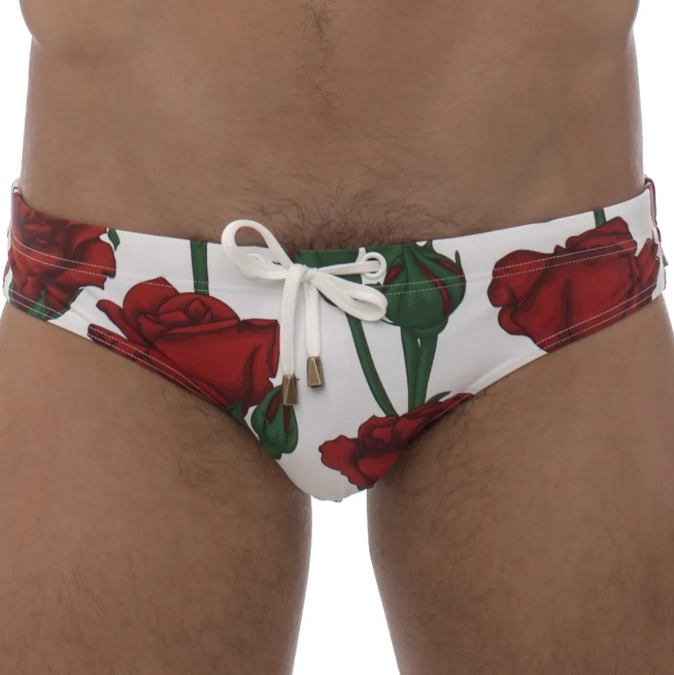 Slip de Bain Amour Blanc