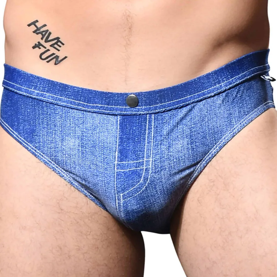 Slip de Bain Bikini Denim Indigo