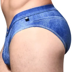 Slip de Bain Bikini Denim Indigo