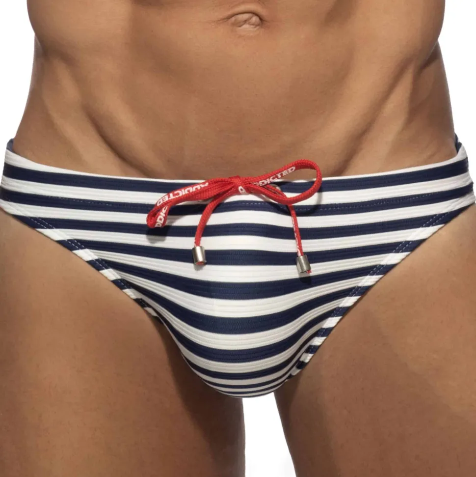 Slip de Bain Bikini Sailor Marine - Blanc