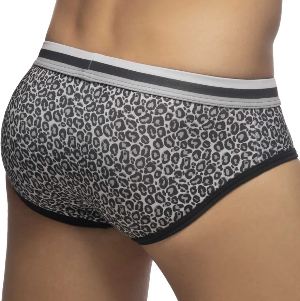 Slip de Bain Léopard Gris