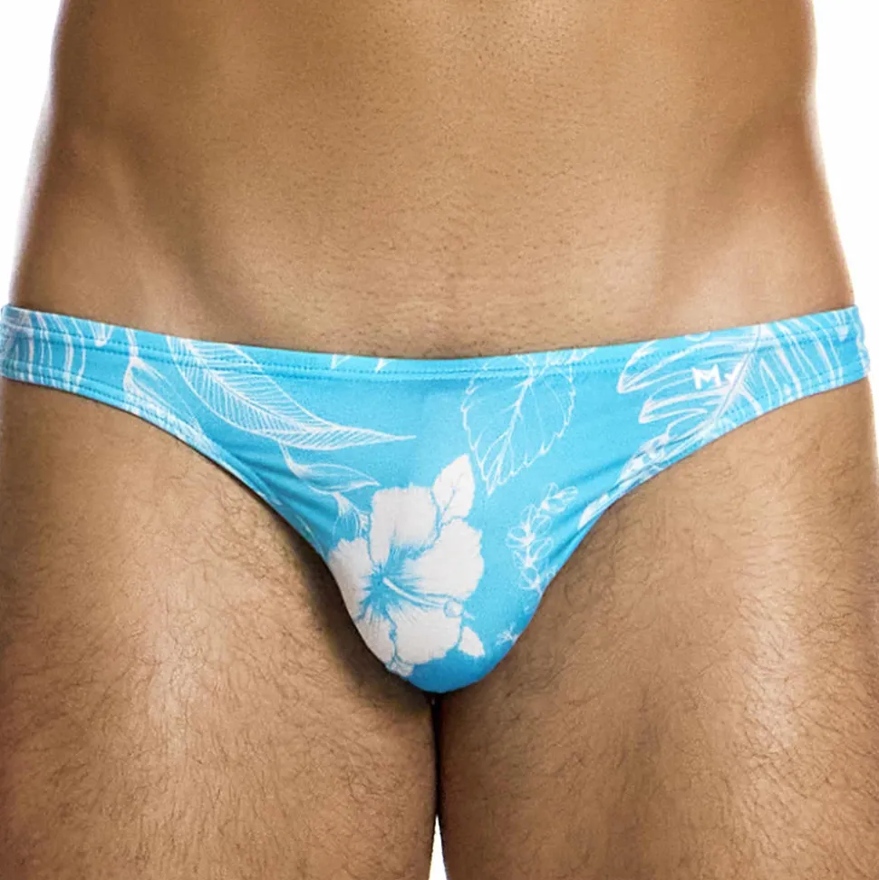 Slip de Bain Low Cut Floreale Bleu Ciel