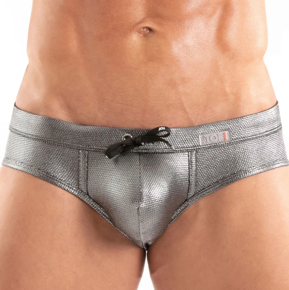 Slip de Bain Métal Argent