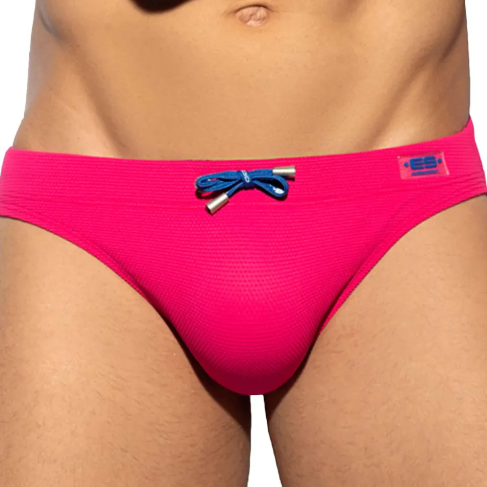 Slip de Bain Piqué Fuchsia