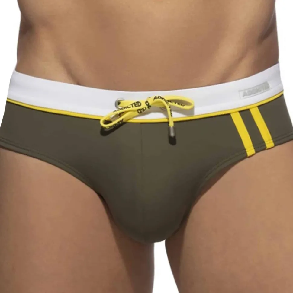 Slip de Bain Sport Detail Binding Kaki