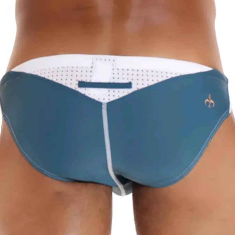 Slip de Bain Umbra Bleu - Blanc
