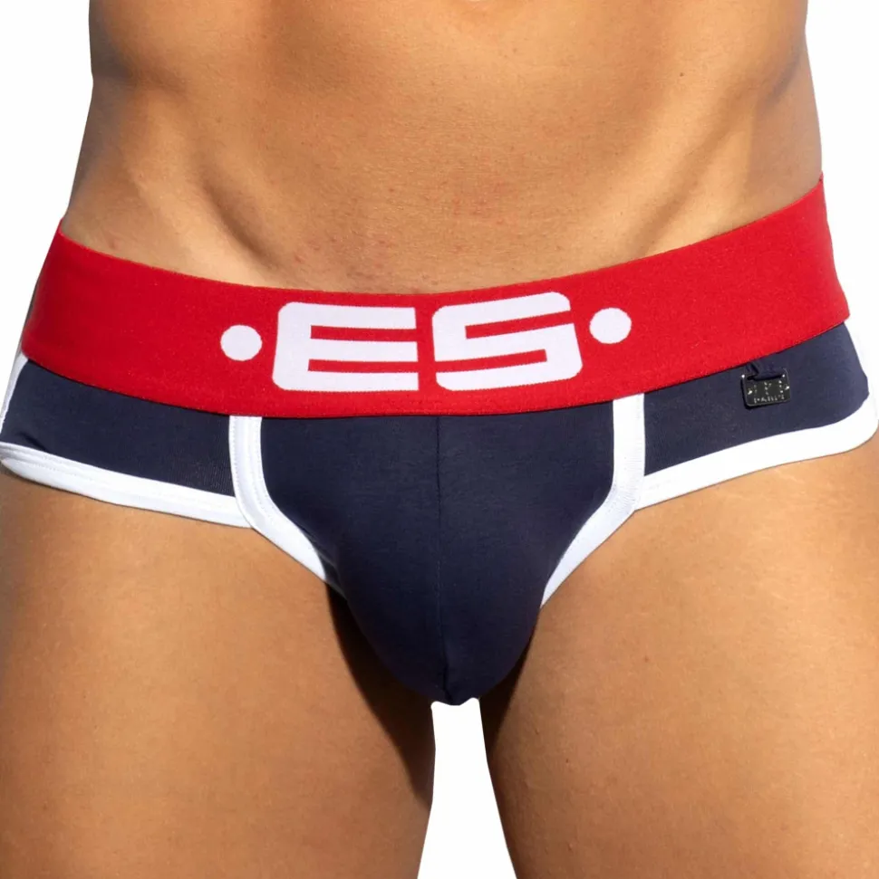 Slip Double Side Coton Marine - Rouge