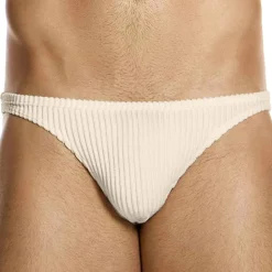 Slip Low Cut Corduroy Blanc Cassé