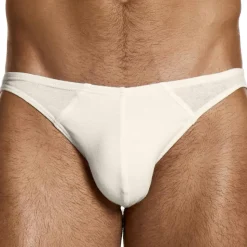 Slip Low Cut en Lin Blanc Cassé