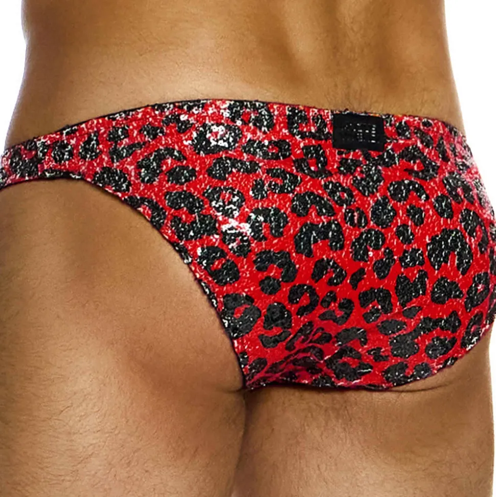 Slip Low Cut Léopard Sequins Rouge