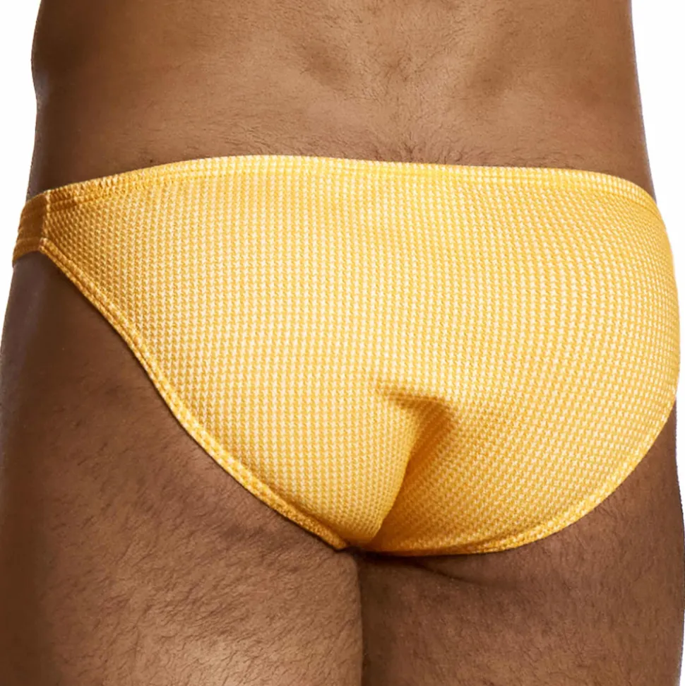 Slip Low Cut Pied de Coq Jaune