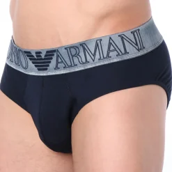 Slip Megalogo Coton Bleu Marine