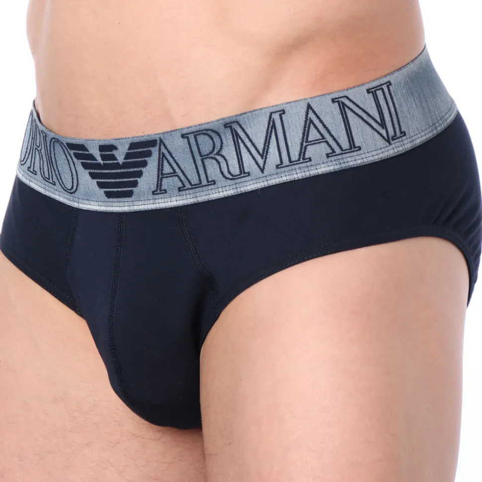 Slip Megalogo Coton Bleu Marine