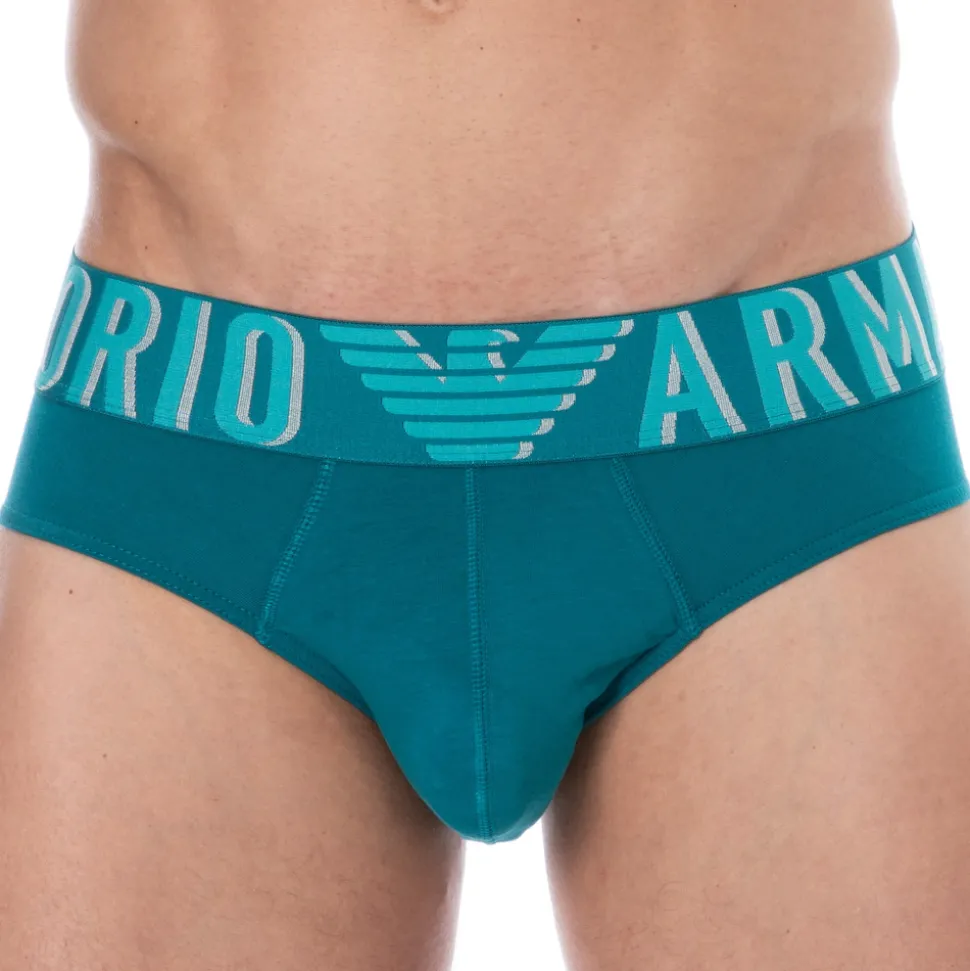 Slip Megalogo Coton Bleu Paon
