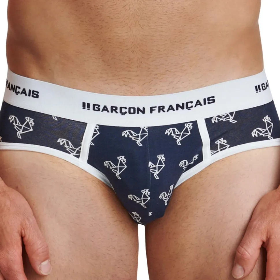 Slip Origami Coq Bleu Marine - Blanc