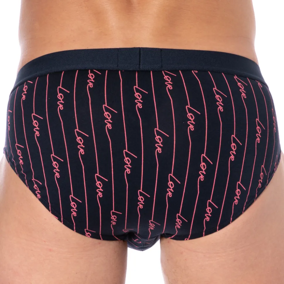 Slip Saint-Valentin Imprimé Bleu Marine