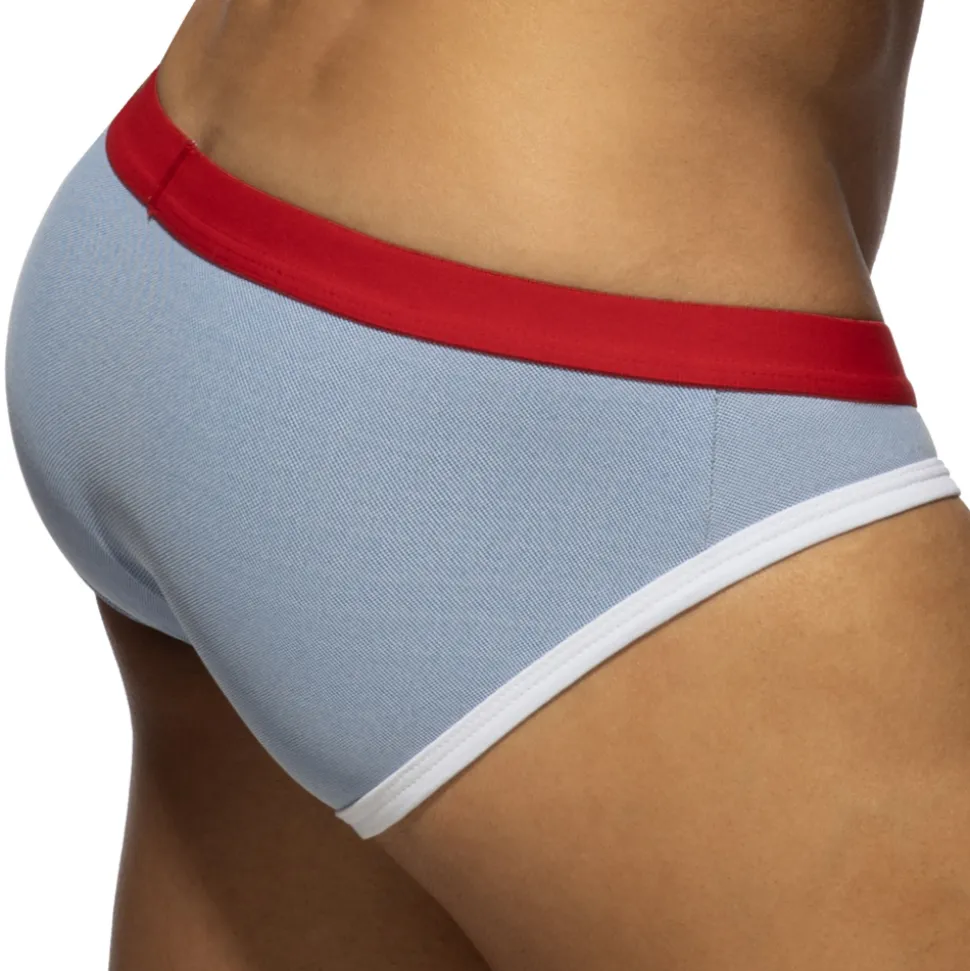 Slip Sport Jeans Piqué Bleu
